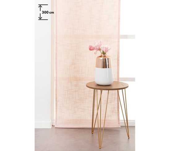 Panneau Japonais Transparent 60 X 300 Cm à Scratch Grande Hauteur Effet Lin Uni Rose Clair