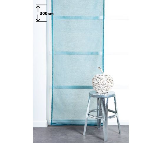 Panneau Japonais Transparent 60 X 300 Cm à Scratch Grande Hauteur Effet Lin Uni Bleu