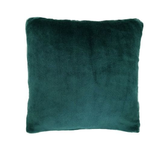 Housse De Coussin 40 X 40 Cm Velours Ras Bleu Toucher Doux Canard