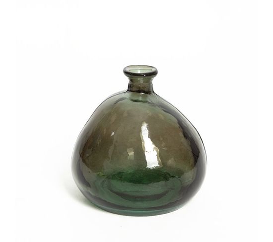 Vase Verre Recyclé 18 X 18 Forme Boule Transparent Noir