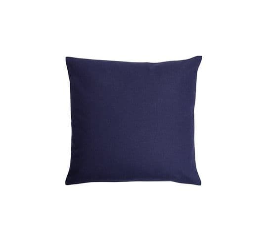 Housse De Coussin 100% Coton 45 X 45 Cm Uni Bleu Marine