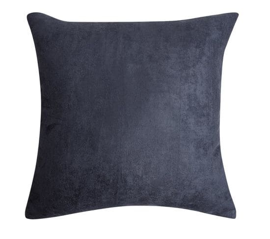 Housse De Coussin 45 X 45 Cm Suédine Uni Bleu Foncé