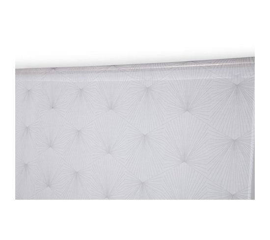 Vitrage 60 X 120 Cm Passe Tringle Design Géométrique Imprimé Blanc Gris