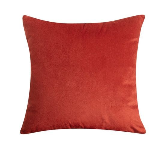 Housse De Coussin 40 X 40 Cm Velours Uni Cuivre