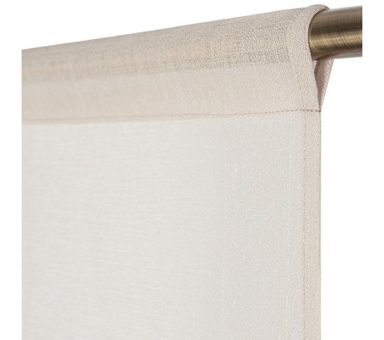 Vitrage 45 X 150 Cm Passe Tringle Effet Délavé Beige