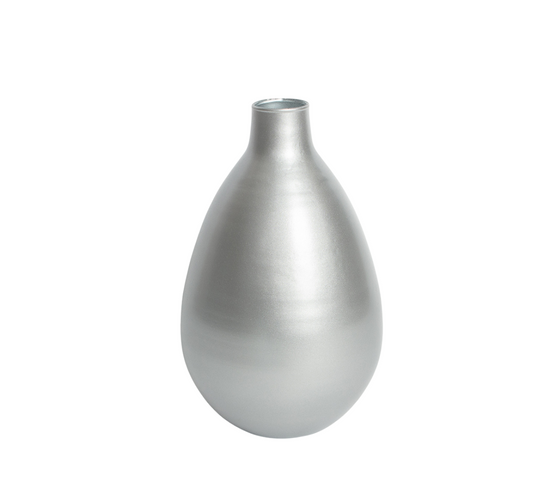 Vase Verre Recyclé 27 X 42 Cm Forme Ovale Argent
