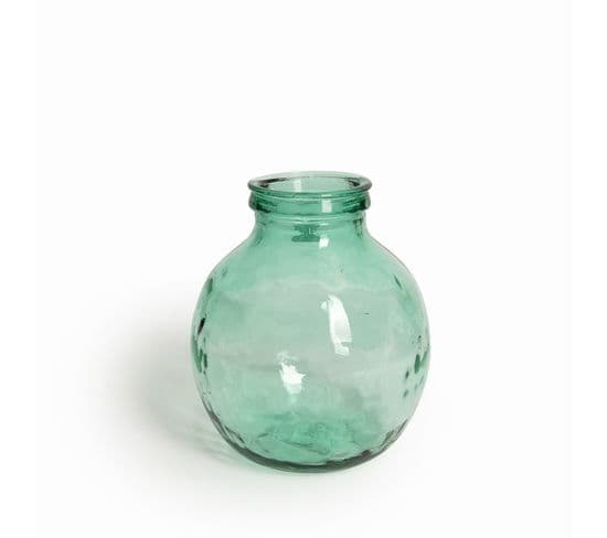 Vase Verre Recyclé 25 X 30 Cm Forme Boule Transparent