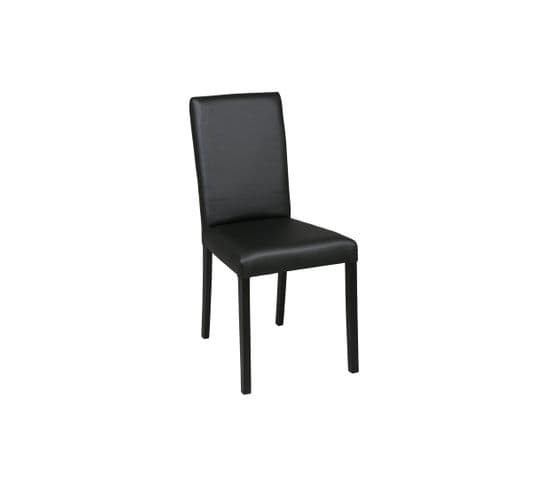 Duo De Chaises Simili Cuir Noir - Sonia