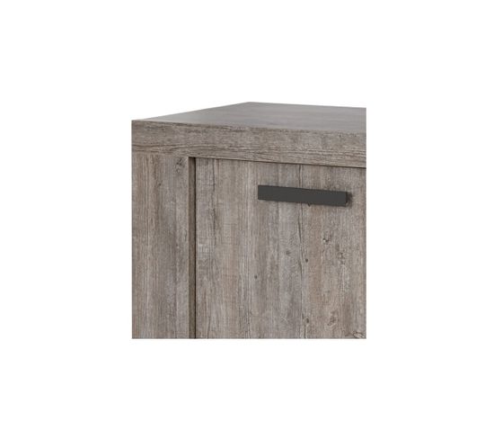 Buffet 2 Portes 3 Tiroirs Gris Fumé 230 Cm - Jacco