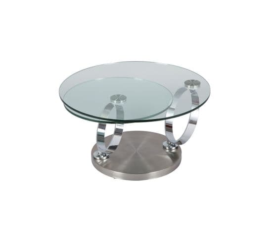 Table Basse Articulée Acier/verre - Verro