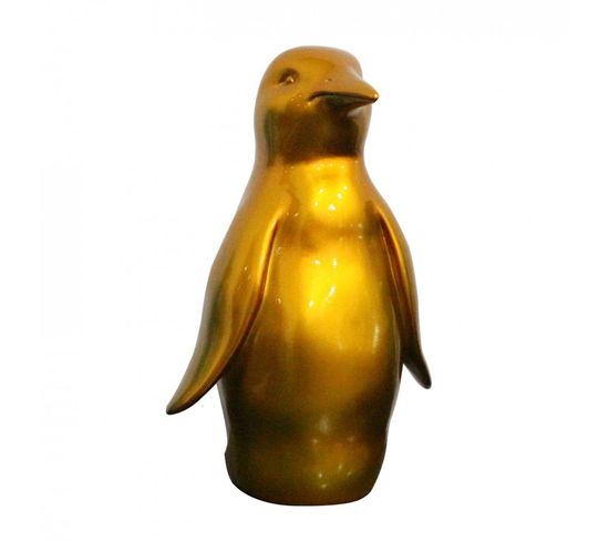 Statue Pingouin En Résine Avec Peinture Doré H30 Cm - Rookie 01