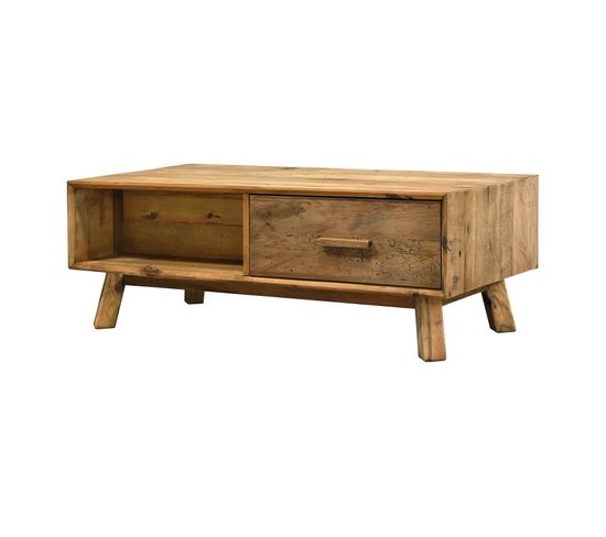 Table Basse En Bois 2 Tiroirs Hauteur 43 Cm - Chalet