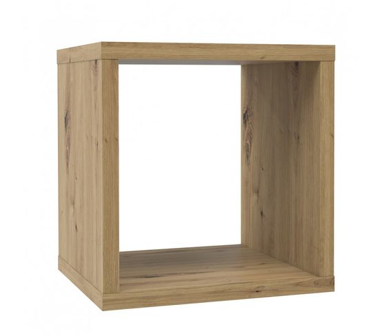 Etagère Cube 1 Casier Décor Bois Rustique Texturé - Classico