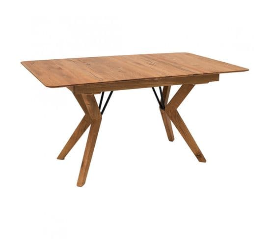 Table Extensible Plateau Et Piètement Chêne Massif 200/250 Cm - Grone