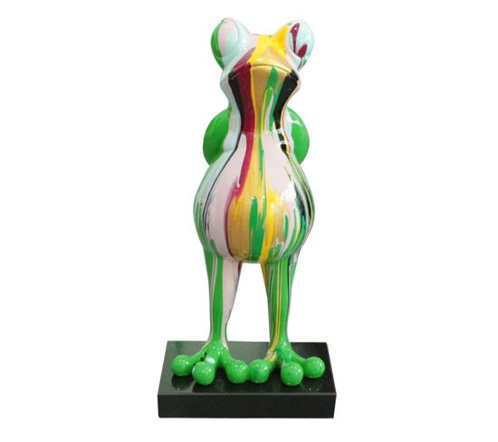 Statue Grenouille Debout Coulures Multicolores H68 Cm - Sapo Drips