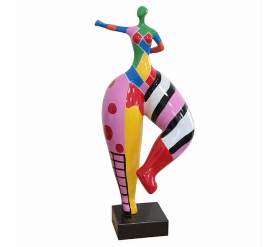 Statue Femme Bras Tendu Peintures Multicolores H68 Cm - Frauen Harley
