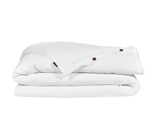 Housse De Couette Gaze De Coton Double 240 X 260 Cm Blanc - Pepa 4