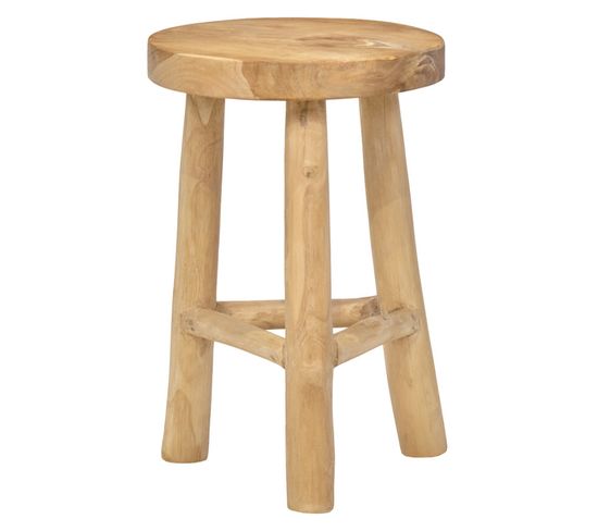 Tabouret / Table D'appoint D. 30 Cm En Bois De Teck Naturel - Toby