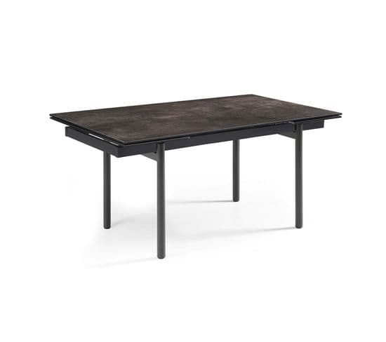 Table Extensible 180/260 Cm Céramique Gris Vieilli Pieds Droits - Maine 09