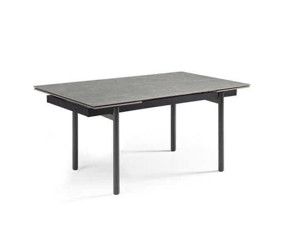 Table Extensible 180/260 Cm Céramique Gris Marbré Pieds Droits - Arizona 09