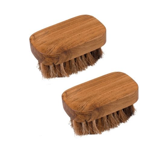 Lot De 2 Petites Brosses En Bois De Teck Et Poils Doux - Rony 02