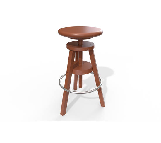 Tabouret À Vis De Bar En Bois, Couleur: Chocolat