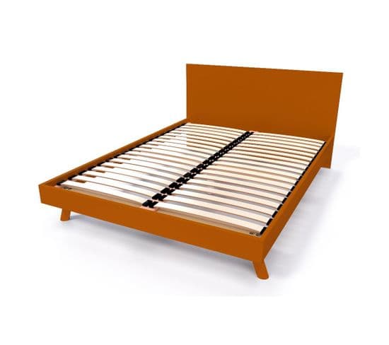 Lit Viking Style Scandinave Bois 2 Places, Couleur: Chocolat, Dimensions: 160x200