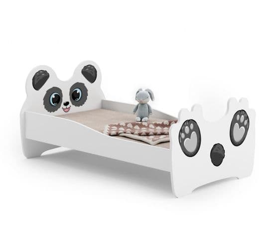 Lit Simple Enfant Panda 160x80 Cm Avec Matelas