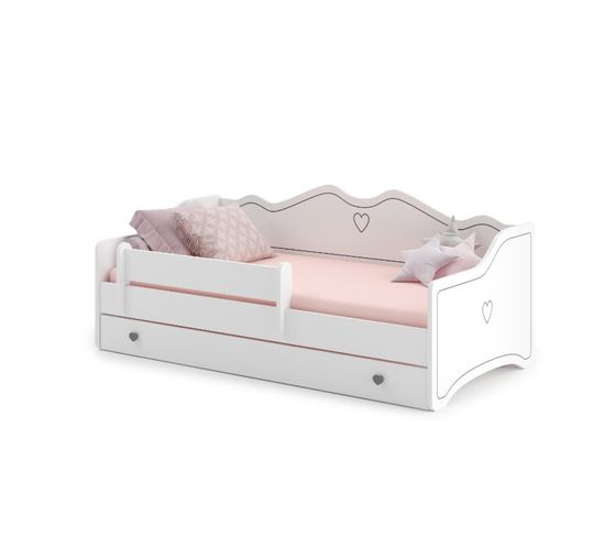 Lit Enfant Lola + Tiroir De Rangement 160x80 Cm Cm Avec Matelas