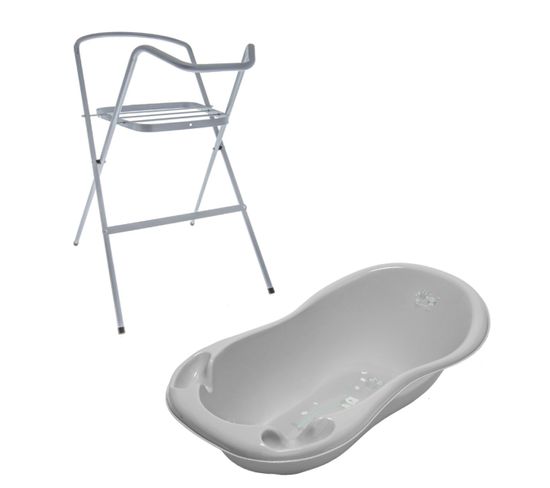 Baignoire Bebe Thermometre Gris Owls 102 Cm Pied Baignoire Bebe Siege De Bain But