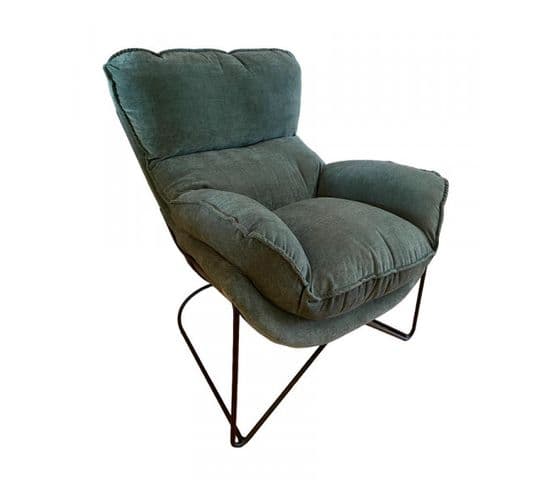 Easy - Fauteuil En Velours Vert