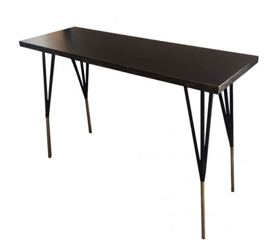 Artdeco - Console Noire Pieds En Acier