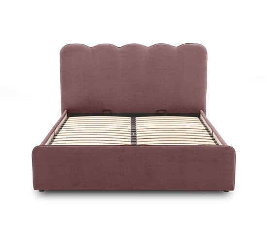 Kahlo - Lit Coffre - 160x200 - En Velours - Sommier Inclus