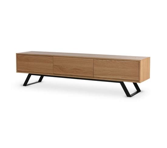 Zapallar - Meuble TV - Bois Et Noir - 206 Cm