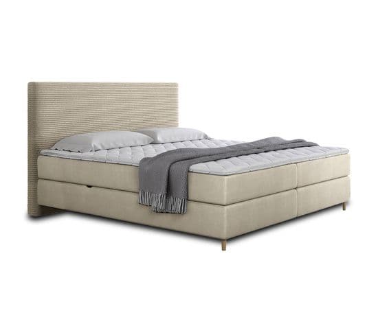 Rafaela - Lit Boxspring - 160x200 - Coffres Et Surmatelas Inclus - En Velours