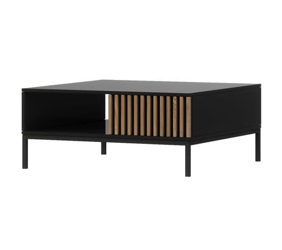 Savanna - Table Basse - Bois Et Noir - 80 Cm