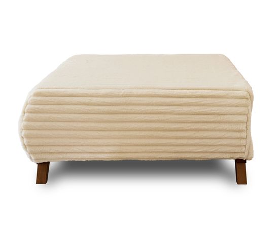 Cristal - Pouf Modulable - 95 Cm - En Fausse Fourrure Côtelée