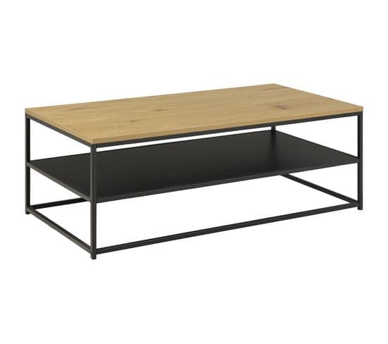 Salida - Table Basse - Bois Et Métal Noir - 120 Cm