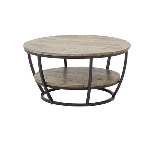 Corazon - Table Basse - Bois Et Noir - 86 Cm