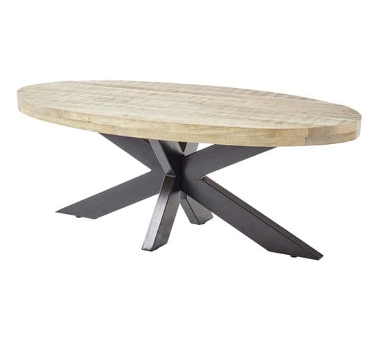 Manzanilla - Table Basse - Bois Et Noir - 120 Cm