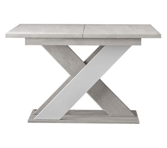 Tosca - Table à Manger Extensible - Gris Et Blanc - 120 à 160 Cm