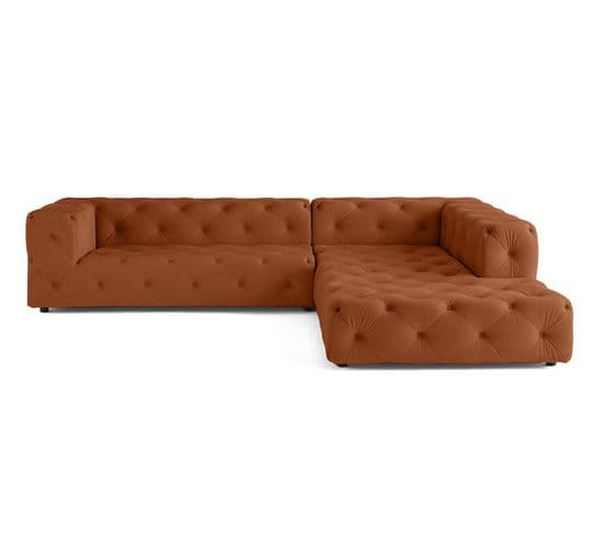 Gallata - Canapé Chesterfield D'angle Droit - 5 Places - En Velours