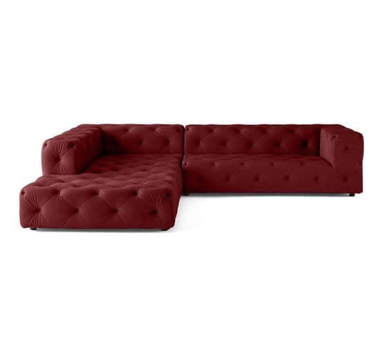 Gallata - Canapé Chesterfield D'angle Gauche - 5 Places - En Velours