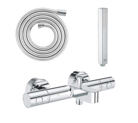 Grohe Mitigeur Bain Douche Precision Get Avec Douchette 1jet Vitalio Joy Cube Et Flexible 200cm