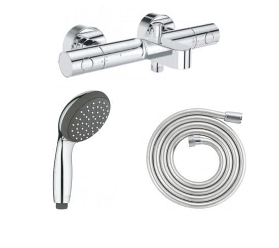 Grohe Mitigeur Bain Douche Precision Get Avec Douchette 1jet Vitalio Start 100 Et Flexible 200cm