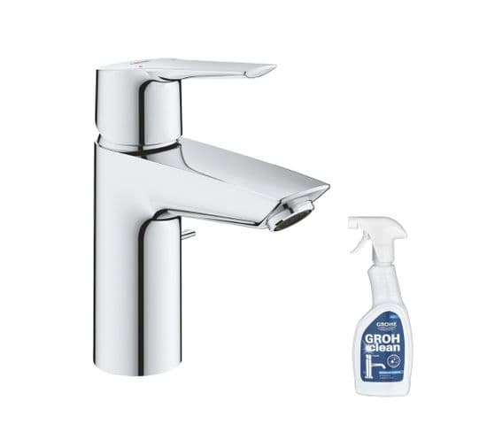 Mitigeur Lavabo Grohe Quickfix Start 2021 Avec Tirette Et Vidage Taille S + Nettoyant Grohclean