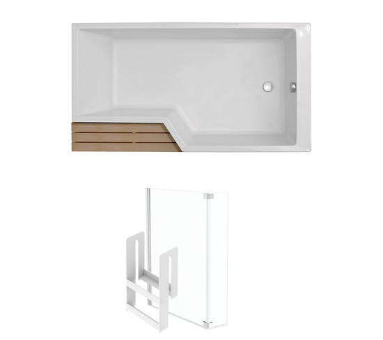 Pack Baignoire Bain Douche Antidérapante 180 X 90 Jacob Delafon Neo Blanc Mat - V.droite + Pare Bai