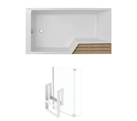 Pack Baignoire Bain Douche Antidérapante 160 X 90 Jacob Delafon Neo Blanc Mat - V.gauche + Pare Bai