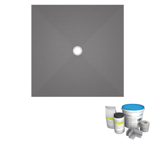 Receveur De Douche à Carreler 150 X 150 Wedi Fundo Primo Carré Écoulement Centrée + Kit