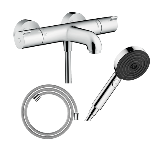 Pack Mitigeur Bain Thermostatique Hansgrohe Ecostat 1001cl + Flexible Designflex+pommeau Pulsify